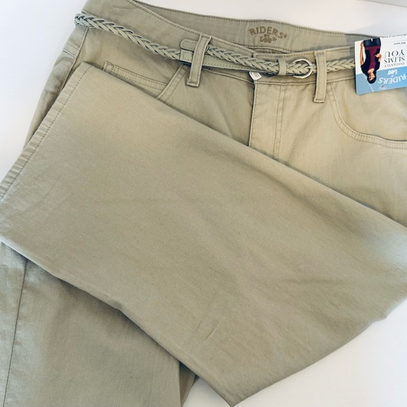 Riders by Lee Slender Stretch Ladies Capris Tan Size 12 Medium Cotton Spandex - Picture 9 of 16